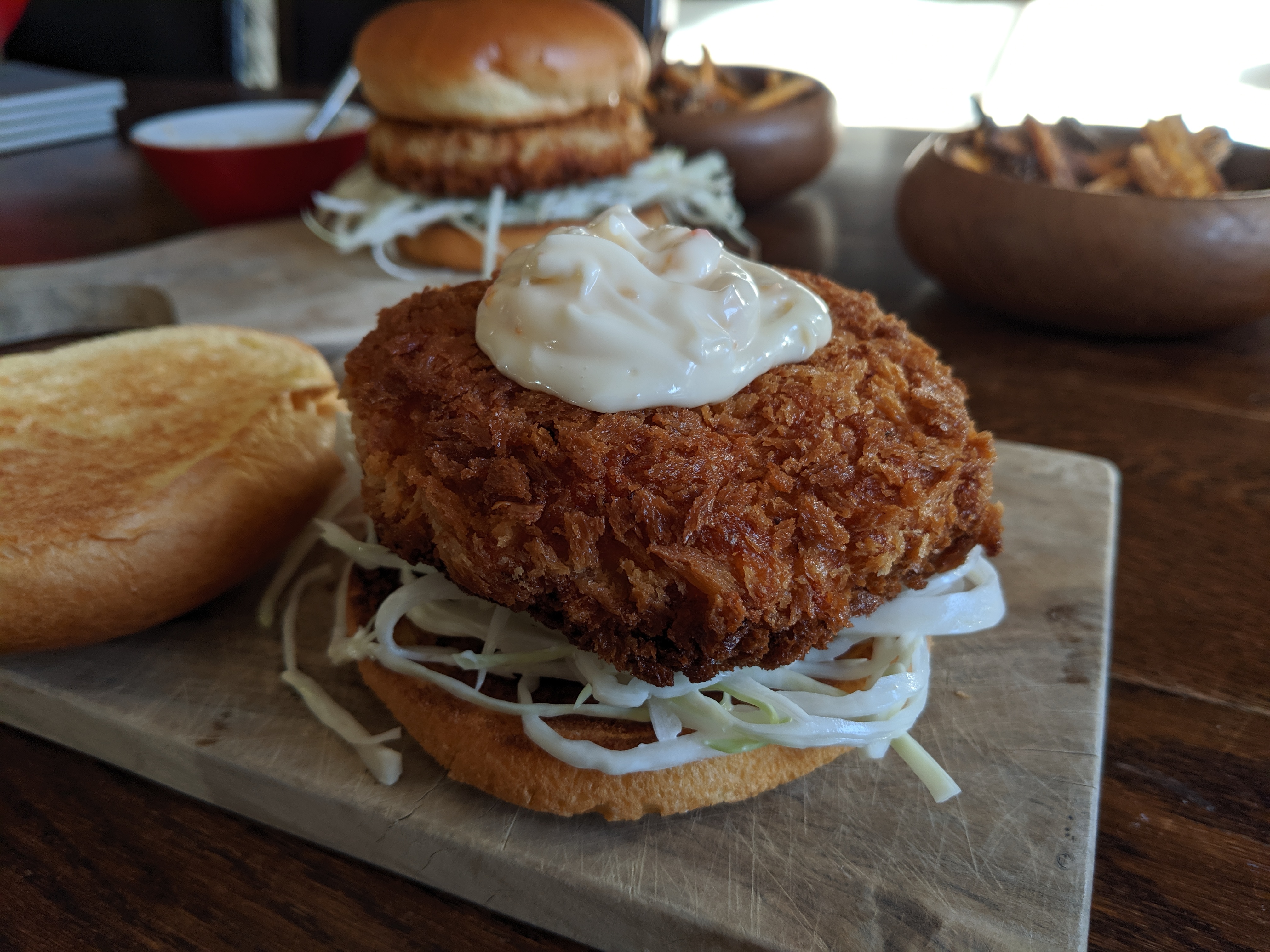 Prawn katsu burgers