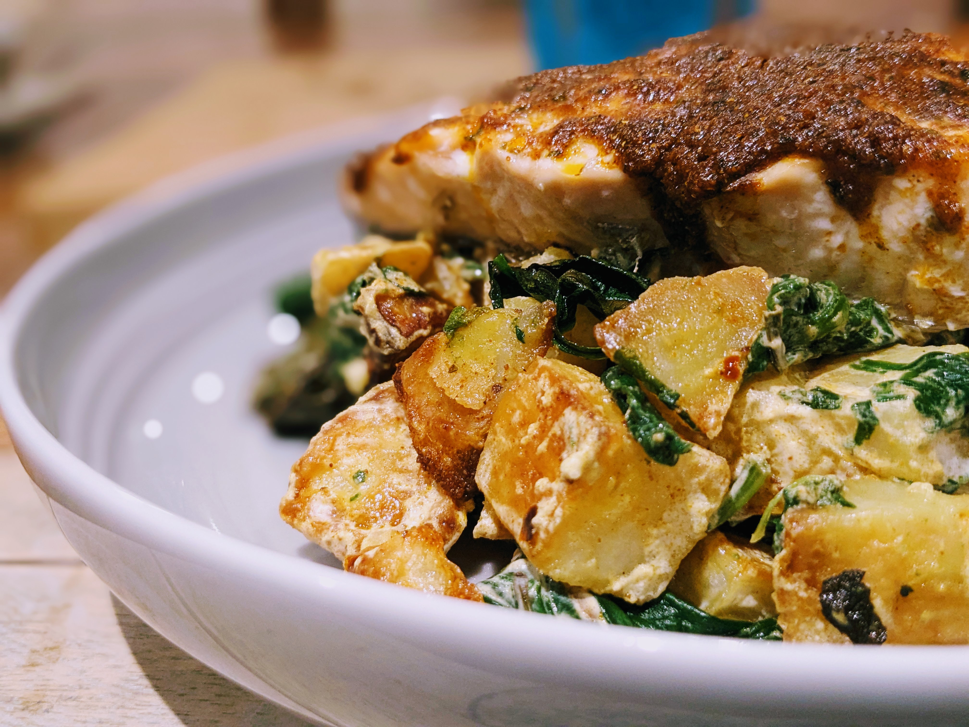 Salmon Sag Aloo
